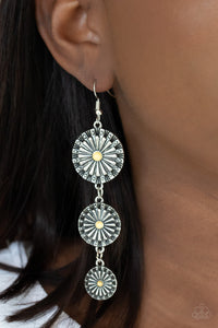Paparazzi Festively Floral - Yellow - Earrings - $5 Jewelry with Ashley Swint