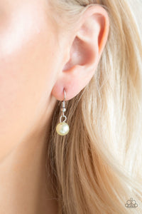 Paparazzi Forever In My Heart - Yellow Pearls - Silver Necklace & Earrings - $5 Jewelry With Ashley Swint