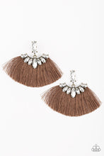 Load image into Gallery viewer, Paparazzi Formal Flair - Brown - Thread / Fringe / Tassel - Marquise Cut Rhinestones - Earrings - $5 Jewelry with Ashley Swint