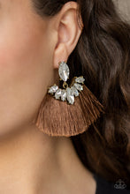 Load image into Gallery viewer, Paparazzi Formal Flair - Brown - Thread / Fringe / Tassel - Marquise Cut Rhinestones - Earrings - $5 Jewelry with Ashley Swint