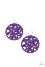 Load image into Gallery viewer, Paparazzi Fresh Off The Vine - Purple - Wooden Filigree Earrings - $5 Jewelry with Ashley Swint