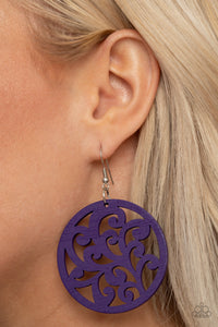 Paparazzi Fresh Off The Vine - Purple - Wooden Filigree Earrings - $5 Jewelry with Ashley Swint