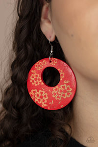 Paparazzi Galapagos Garden Party - Red - Earrings - $5 Jewelry with Ashley Swint