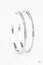 Load image into Gallery viewer, Paparazzi Girl Gang - Silver - Diamond Cut Textures - Large Hoop Earrings - $5 Jewelry With Ashley Swint