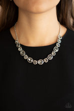 Load image into Gallery viewer, Paparazzi Girls Gotta Glow - Silver - Smoky Rhinestones - Necklace &amp; Earrings - $5 Jewelry with Ashley Swint