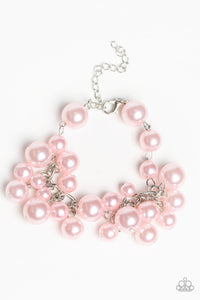 Paparazzi Girls in Pearls - Pink Pearls - Silver Chain Bracelet - $5 Jewelry With Ashley Swint