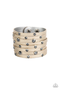 Paparazzi Go-Getter Glamorous - Multi - Hematite Rhinestones - Wrap Snap Bracelet - $5 Jewelry With Ashley Swint