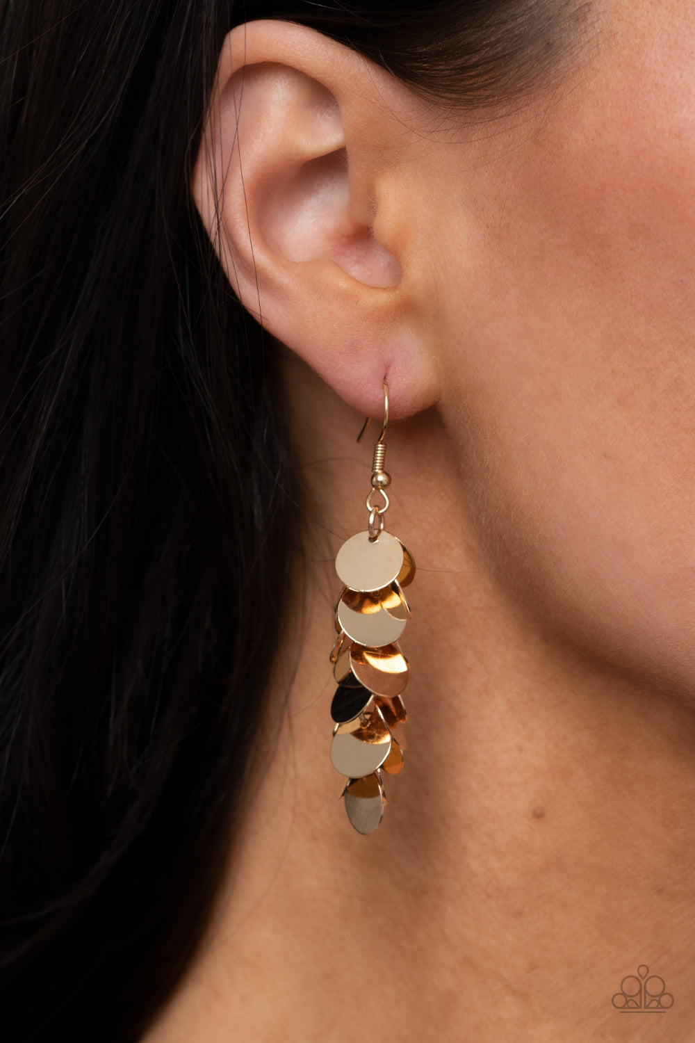 PRE-ORDER - Paparazzi Hear Me Shimmer - Gold - Earrings - $5 Jewelry with Ashley Swint