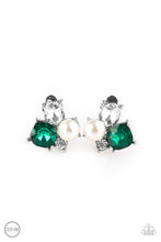 Load image into Gallery viewer, Paparazzi Highly High-Class - Green &amp; White Rhinestones - Clip On Earrings - $5 Jewelry with Ashley Swint