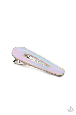 Paparazzi Holographic Haven - Multi - Rainbow Iridescence Glassy Acrylic - Hair Clip - $5 Jewelry with Ashley Swint