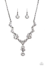 Load image into Gallery viewer, Paparazzi Inner Light - BLACK - White Rhinestones - Glamorous Necklace &amp; Earrings - $5 Jewelry with Ashley Swint