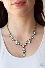 Load image into Gallery viewer, Paparazzi Inner Light - BLACK - White Rhinestones - Glamorous Necklace &amp; Earrings - $5 Jewelry with Ashley Swint