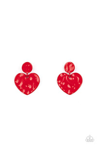 Paparazzi Just a Little Crush - Red - Earrings - $5 Jewelry with Ashley Swint
