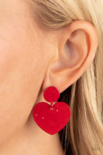 Load image into Gallery viewer, Paparazzi Just a Little Crush - Red - Earrings - $5 Jewelry with Ashley Swint