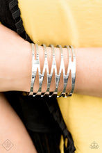 Load image into Gallery viewer, Paparazzi Keep Them On Edge - Silver Cuff Bracelet - Trend Blend / Fashion Fix Exclusive July 2019 - $5 Jewelry With Ashley Swint