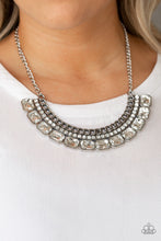 Load image into Gallery viewer, Paparazzi Killer Knockout - White Rhinestones - Emerald Cut Gems - Necklace &amp; Earrings - $5 Jewelry with Ashley Swint