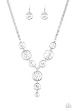 Load image into Gallery viewer, Paparazzi Legendary Luster - White Gems - Thick Silver Chain - Necklace &amp; Earrings - $5 Jewelry with Ashley Swint