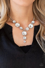 Load image into Gallery viewer, Paparazzi Legendary Luster - White Gems - Thick Silver Chain - Necklace &amp; Earrings - $5 Jewelry with Ashley Swint