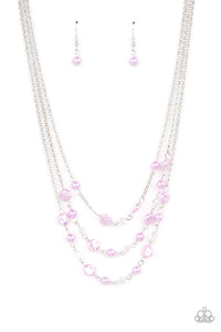 PRE-ORDER - Paparazzi Let The Record GLOW - Purple - Necklace & Earrings - $5 Jewelry with Ashley Swint