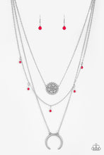 Load image into Gallery viewer, Paparazzi Lunar Lotus - Pink Beads - Multi Layered Silver Chain Necklace and matching Earrings - $5 Jewelry with Ashley Swint