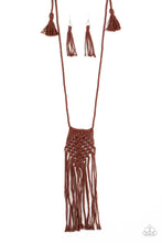 Load image into Gallery viewer, Paparazzi Macrame Mantra - Brown - Necklace &amp; Earrings - $5 Jewelry with Ashley Swint