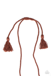 Paparazzi Macrame Mantra - Brown - Necklace & Earrings - $5 Jewelry with Ashley Swint