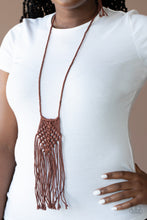 Load image into Gallery viewer, Paparazzi Macrame Mantra - Brown - Necklace &amp; Earrings - $5 Jewelry with Ashley Swint