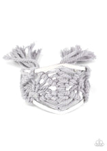 Load image into Gallery viewer, Paparazzi Macrame Mode - Silver - Cuff Bracelet - $5 Jewelry with Ashley Swint