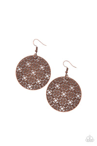 PRE-ORDER - Paparazzi Metallic Mosaic - Copper - Earrings - $5 Jewelry with Ashley Swint