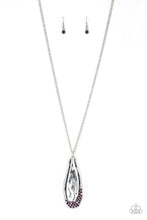 Load image into Gallery viewer, Paparazzi Metro Storm - Purple Rhinestones - Silver Teardrop - Necklace &amp; Earrings - $5 Jewelry With Ashley Swint