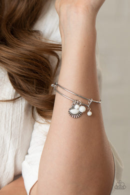 Paparazzi Mind, Body, and SOL - White - Sunburst Charm - Bracelet - $5 Jewelry with Ashley Swint