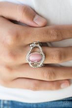 Load image into Gallery viewer, Paparazzi Moulin Moon - Pink Moonstone - Rhinestones - Silver Ring - $5 Jewelry With Ashley Swint