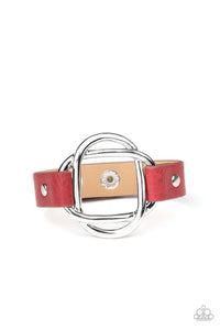 Paparazzi Nautically Knotted - Red - Nautical Silver Knot - Leather Band Bracelet - $5 Jewelry with Ashley Swint