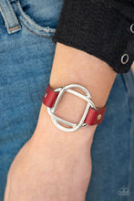 Load image into Gallery viewer, Paparazzi Nautically Knotted - Red - Nautical Silver Knot - Leather Band Bracelet - $5 Jewelry with Ashley Swint