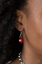 Load image into Gallery viewer, Paparazzi One-Way WALL STREET - Red Pearls - Silver Chains - Necklace &amp; Earrings - $5 Jewelry With Ashley Swint