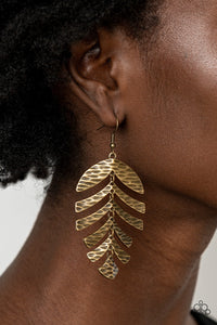 PRE-ORDER - Paparazzi Palm Lagoon - Brass - Earrings - $5 Jewelry with Ashley Swint