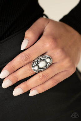 PRE-ORDER - Paparazzi PALMS Up - White - Ring - $5 Jewelry with Ashley Swint