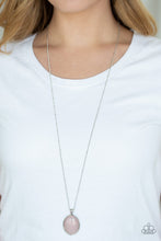 Load image into Gallery viewer, Paparazzi Peaceful Glow - Pink Stone - Silver Chain - Necklace &amp; Earrings - $5 Jewelry with Ashley Swint