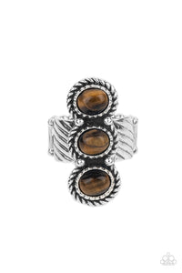 PRE-ORDER - Paparazzi Peaceful Paradise - Brown - Ring - $5 Jewelry with Ashley Swint
