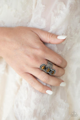 PRE-ORDER - Paparazzi Peaceful Paradise - Brown - Ring - $5 Jewelry with Ashley Swint