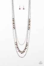 Load image into Gallery viewer, Paparazzi Pearl Pageant - Brown Pearls - Multi Layered Necklace and matching Earrings - $5 Jewelry With Ashley Swint