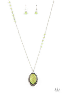 PRE-ORDER - Paparazzi Plateau Paradise - Green Stone - Necklace & Earrings - $5 Jewelry with Ashley Swint