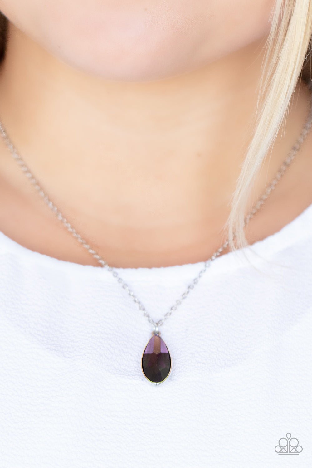Paparazzi Prismatically Polished - Purple - Necklace & Earrings - $5 Jewelry with Ashley Swint