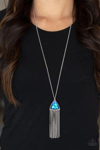 PRE-ORDER - Paparazzi Proudly Prismatic - Blue - UV Iridescent - Necklace & Earrings - $5 Jewelry with Ashley Swint