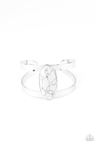 Paparazzi Quarry Queen - White Stone - Silver Cuff Bracelet - $5 Jewelry with Ashley Swint