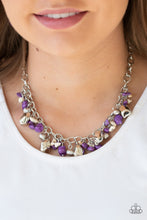 Load image into Gallery viewer, Paparazzi Quarry Trail - Purple Stones - Silver Necklace and matching Earrings - $5 Jewelry With Ashley Swint