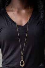 Load image into Gallery viewer, Paparazzi Red Carpet Royal - Brass - Topaz Rhinestones - Teardrop Pendant - Necklace &amp; Earrings - $5 Jewelry With Ashley Swint