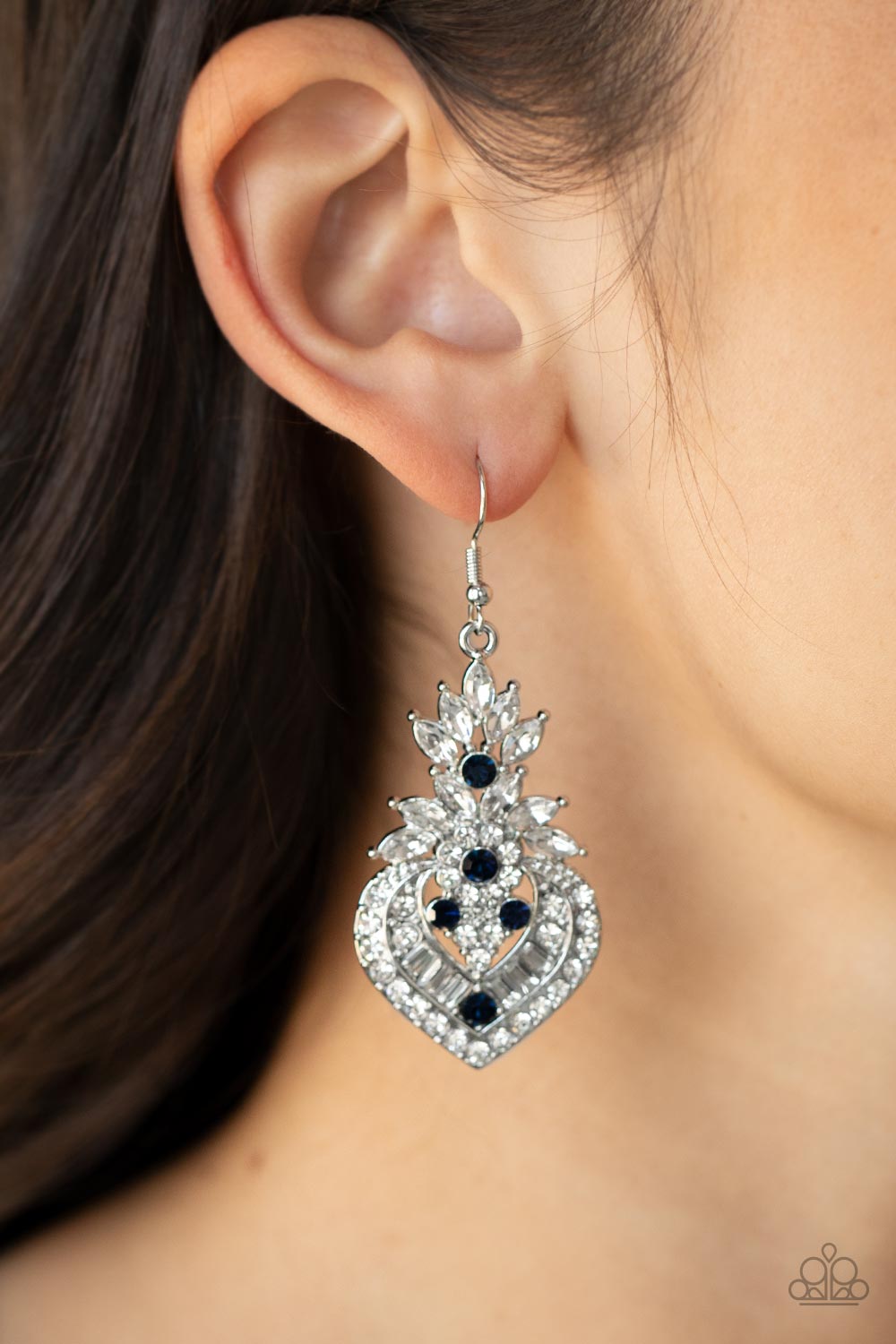 Paparazzi Royal Hustle - Blue - Earrings - $5 Jewelry with Ashley Swint