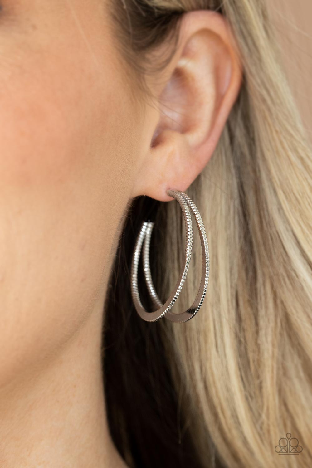 PRE-ORDER - Paparazzi Rustic Curves - Silver - Earrings - $5 Jewelry with Ashley Swint