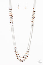 Load image into Gallery viewer, Paparazzi Seasonal Sensation - Brown - Silver, and Wooden Beads - Silver Chains Necklace &amp; Earrings - $5 Jewelry With Ashley Swint